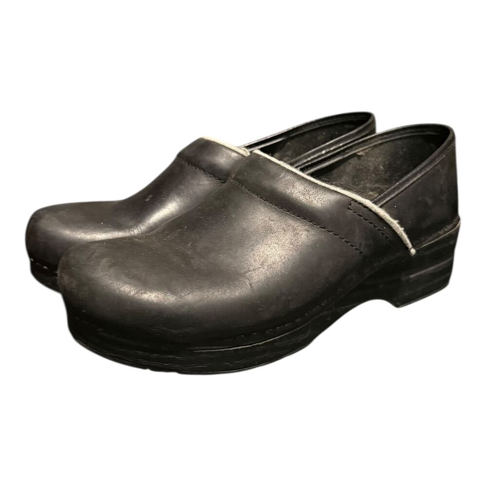 Dansko Professional Women's Clogs Black Oiled Leather Comfort Size 40 US 9